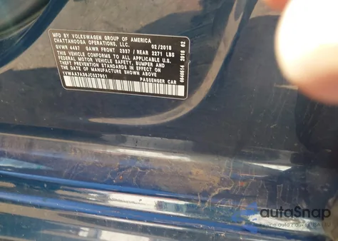 2018 Volkswagen Passat 2.0T R-Line/2.0T S from USA, damaged, VIN 1VWAA7A36JC027901